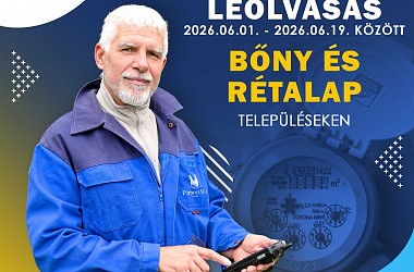 Aknás lakossági vízmérő leolvasás Bőny és Rétalap területén